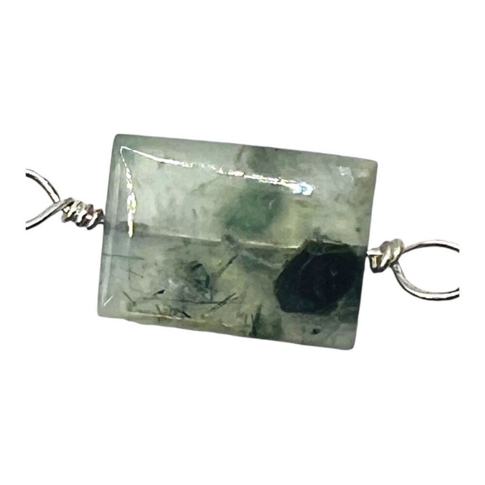 Artisan Antique Lynns USA Broken  China Roses Triple Necklace W/ Prehnite Stones - Picture 11 of 16